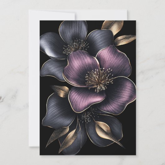 ダスティピンクとグレーフローラ65th誕生日パーティー 招待状 (裏面)