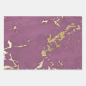 ダスティピンクとゴールドの大理石のような見た目 ラッピングペーパーシート (正面)