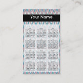 ダスティピンクとブルージグザグポケットカレンダー 名刺 (裏面)