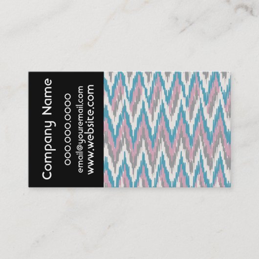 ダスティピンクとブルージグザグポケットカレンダー 名刺 (正面)