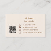 ダスティピンクとマーブルのニュートラルなQRコード名刺 名刺 (裏面)