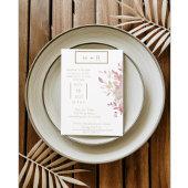 ダスティピンクと金ゴールドモダンミニマ結婚リスト 招待状