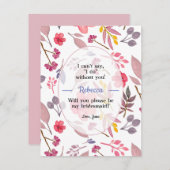 ダスティピンクのウェディングプランナーカードを考える 招待状 (正面/裏面)