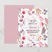 ダスティピンクのウェディング仲間カードを考える 招待状 (正面/裏面)