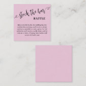ダスティピンクのスクリプトで「バーをストック」 ブライダルシャワーのカード エンクロージャーカード (正面/裏面)