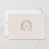 ダスティピンクのダイジー挿入感謝カード アールヌーボー 招待状 (裏面)