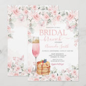 ダスティピンクのバラのブライダルブランチ招待状 招待状 (正面/裏面)