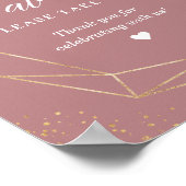 ダスティピンクのブラッシュフラワーフェイバーズ おひとつお持ちください ポスター (角)