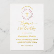 ダスティピンクのリース 洗礼式と1歳の誕生日