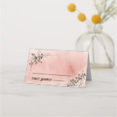 ダスティピンクの植物のエレガンスな結婚式の席札 プレイスカード (裏面)