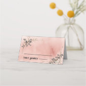ダスティピンクの植物のエレガンスな結婚式の席札 プレイスカード (正面)