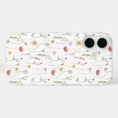 ダスティピンクの水彩画の野の花 Case-Mate iPhoneケース (裏面 (横))