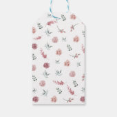 ダスティピンクの花を飾ったブライダルシャワー ギフトタグ (裏面)