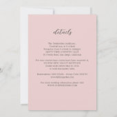 ダスティピンクの蘭オールインワン水彩結婚式 招待状 (裏面)