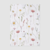 ダスティピンクの野の花の水彩画 薄葉紙 (正面)