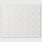ダスティピンクの野の花 水彩画 ラッピングペーパー (フラット)