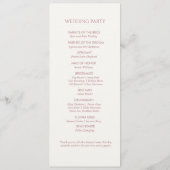 ダスティピンクアイボリーモノグラムウェルカム結婚式 プログラム (裏面)