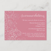 ダスティピンクエレガントフローラ結婚の宿泊施設 エンクロージャーカード (正面)