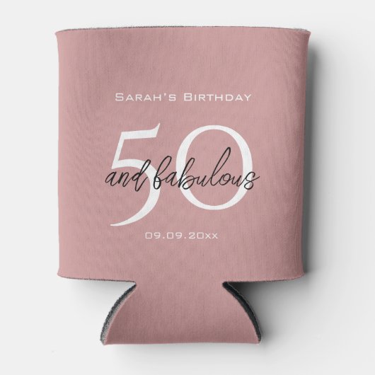 ダスティピンクエレガント50と素晴らしい誕生日パーティー 缶クーラー (正面)