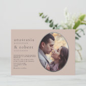 ダスティピンクオーバルフォト結婚式招待状 招待状 (スタンド正面)
