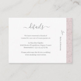 ダスティピンクグレーホワイトマーブル結婚ズホテル詳細 エンクロージャーカード