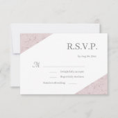 ダスティピンクグレー白大理石の高級ウェディングRSVP 招待状 (正面)