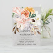 ダスティピンクテラコッタフローラお祝いオブ・ライフ 招待状 (スタンド正面)