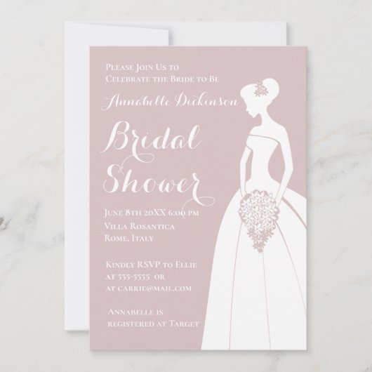 ダスティピンクテーマ 招待状 (正面)