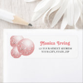 ダスティピンクディスコボールレトロ70s差出人住所 ラベル (インサイチュ)