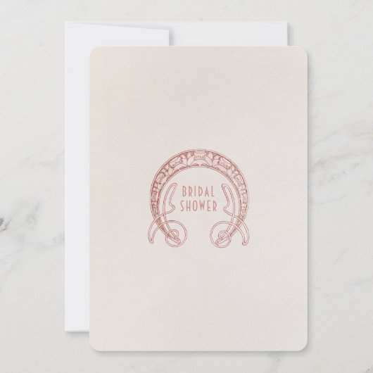 ダスティピンクデイジーブライダルシャワーアールヌーボー 招待状 (裏面)