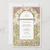 ダスティピンクデイジー救デートアールヌーボーミュシャ 招待状 (正面)