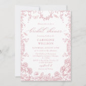ダスティピンクトイレフローラシノワセリーブライダルシャワー 招待状 (正面)