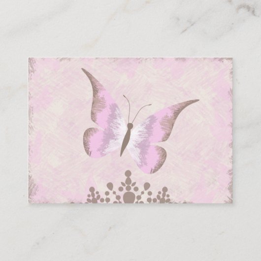 ダスティピンクバタフライキンセアニラRSVPカード アドバイスカード (裏面)