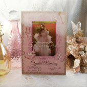 ダスティピンクバタフライヴィンテージキンセアニェラ招待状 招待状