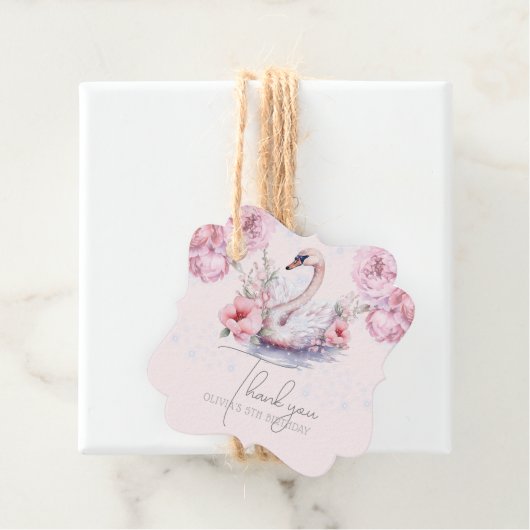 ダスティピンクバレリーナ誕生日グリッター写真 フェイバータグ (インサイチュ)