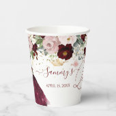 ダスティピンクバーガンディ赤面フラワーズキンセアニェラ 紙コップ (左)