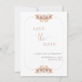 ダスティピンクパンパスグラスセーブ・ザ・デート案内 招待状 (正面)