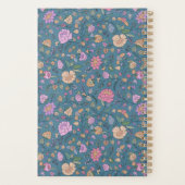 ダスティピンクパープルティール（緑がかった色）お洒落カラフルフローラ プランナー手帳 (裏面)