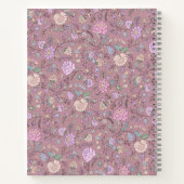 ダスティピンクパープルベージュお洒落カラフルフローラ ノートブック (裏面)