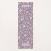 ダスティピンクパープルベージュお洒落カラフルフローラ ヨガマット (正面)