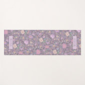 ダスティピンクパープルベージュお洒落カラフルフローラ ヨガマット (正面(横))
