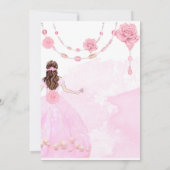ダスティピンクパールフローラガールキンセアニェラ誕生日 招待状 (裏面)