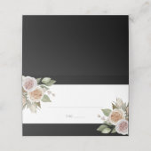 ダスティピンクピーチバラボタニカルブラック結婚ズ プレイスカード (外部開封)