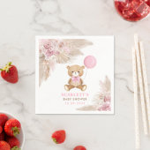 ダスティピンクフローラガールボーホテディベアベビー スタンダードカクテルナプキン (インサイチュ)