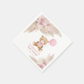 ダスティピンクフローラガールボーホテディベアベビー スタンダードカクテルナプキン (角)