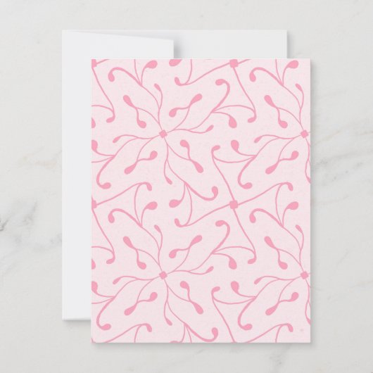 ダスティピンクフローラクラフトブリデスメイドランチョン 招待状 (裏面)