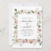ダスティピンクフローラユーカリ結婚ス 招待状 (正面)