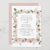 ダスティピンクフローラユーカリ結婚式招待状 招待状 (正面/裏面)