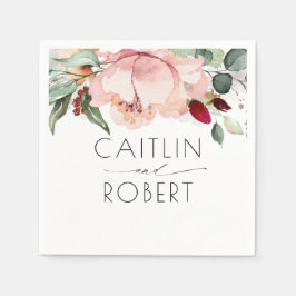 ダスティピンクフローラ素朴秋 スタンダードカクテルナプキン