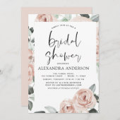 ダスティピンクブライダルシャワーフローラ 招待状 (正面/裏面)